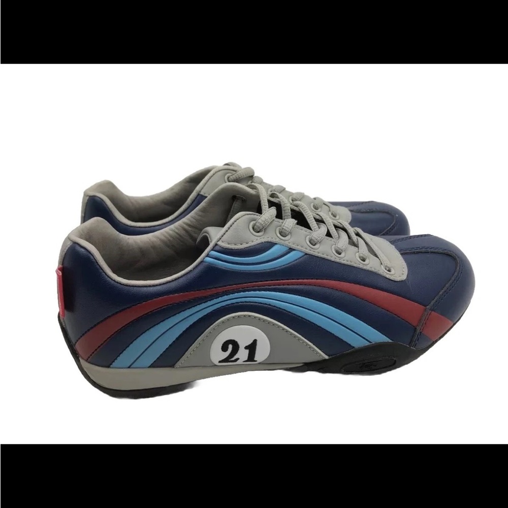 RARE HUNZIKER LangHeck Custom Casual Driving Shoe Sz 5  38 Navy Lamont Vintage